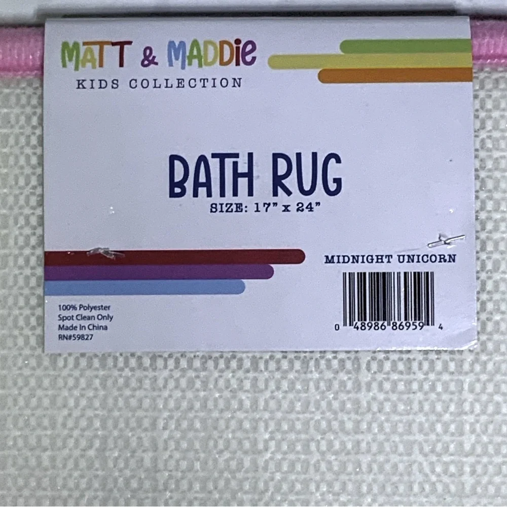 Matt & Maddie Rainbow Kids Bathroom Rug Memory Foam NonSlip Rectangle 17x24 In